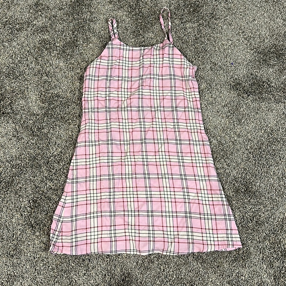 pink plaid dress
